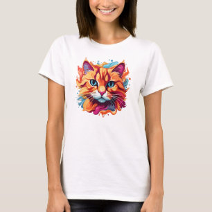 Niedliches Cat-Gesicht - mehrfarbiges Design T-Shirt