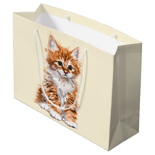 Niedliches Cat Gift Bag Große Geschenktüte (Rückseite Schrägansicht)