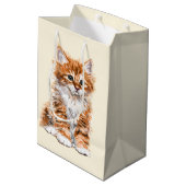 Niedliches Cat Gift Bag Mittlere Geschenktüte (Rückseite Schrägansicht)