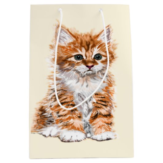 Niedliches Cat Gift Bag Mittlere Geschenktüte (Vorderseite)