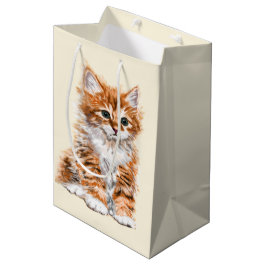 Niedliches Cat Gift Bag Mittlere Geschenktüte