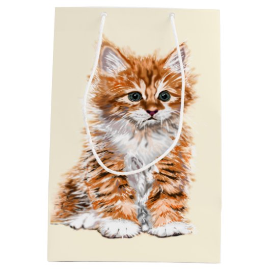 Niedliches Cat Gift Bag Mittlere Geschenktüte (Rückseite)