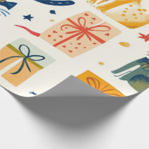 Niedliches Cat Gift Wrapping Paper - Feierliche Fe