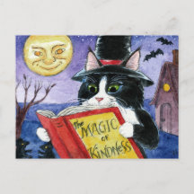 Niedliches Cat Halloween Art Hexenmagie