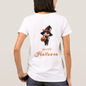 Niedliches Cat Halloween-Design T-Shirt (Rückseite)
