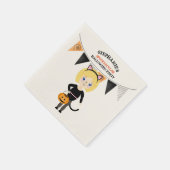 Niedliches Cat-Halloween-Party Serviette (Ecke)