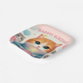 Niedliches Cat Happy Birthday Paper Plate Pappteller (Gewinkelt)