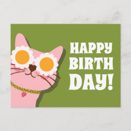 Niedliches Cat Happy Birthday Postcard Postkarte
