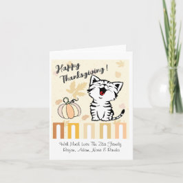 Niedliches Cat Happy Thanksgiving Dankeskarte