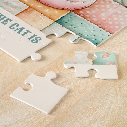 Niedliches Cat House Quilt Patchwork Pastel Indivi Puzzle (Seite)