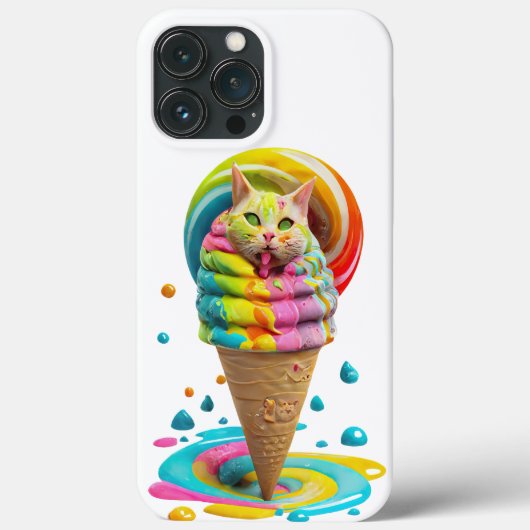 Niedliches Cat Ice Creme Cone farbig Case-Mate iPhone Hülle (Rückseite)