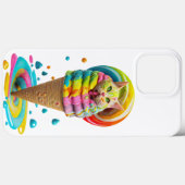 Niedliches Cat Ice Creme Cone farbig Case-Mate iPhone Hülle (Rückseite (Horizontal))