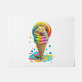 Niedliches Cat Ice Creme Cone farbig Fußmatte (Vorderseite)
