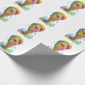 Niedliches Cat Ice Creme Cone farbig Geschenkpapier (Ecke)