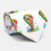 Niedliches Cat Ice Creme Cone farbig Krawatte (Gerollt)