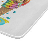 Niedliches Cat Ice Creme Cone farbig Schneidebrett (Ecke)