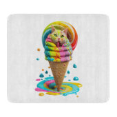 Niedliches Cat Ice Creme Cone farbig Schneidebrett (Vorderseite)