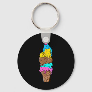 Niedliches Cat Ice Creme - Kitty Cat Dessert Shirt Schlüsselanhänger