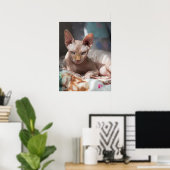 Niedliches Cat Lounges ohne Pelz Poster (Heimbüro)