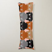 Niedliches Cat Lover Feline Pets Graurosa Schwarze Seitenschläferkissen (Vorderseite Vertikal)