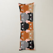 Niedliches Cat Lover Feline Pets Graurosa Schwarze Seitenschläferkissen (Rückseite (Vertikal))