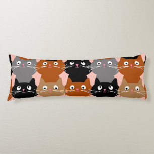 Niedliches Cat Lover Feline Pets Graurosa Schwarze Seitenschläferkissen