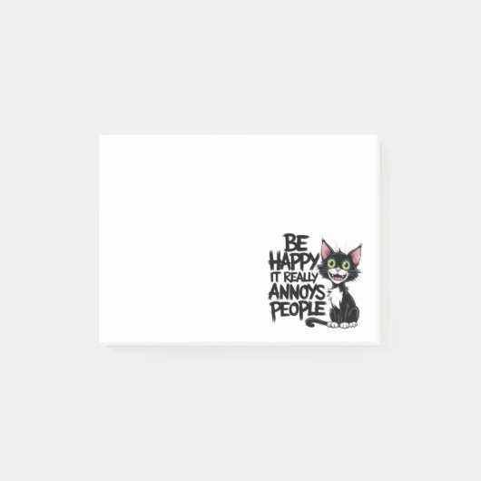 Niedliches Cat Lover Geschenk Sarcastic Black Kitt Post-it Klebezettel (Vorderseite)