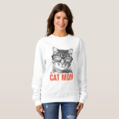 Niedliches CAT-MAMA-Sweatshirt für Frauen Sweatshirt (Vorne ganz)