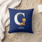 Niedliches Cat Mit Monogramm Letter C Alphabet Kin Kissen (Decke)