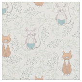 Niedliches Cat Mouse-Muster Stoff (Nahaufnahme)