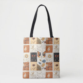 Niedliches Cat-Muster im Jugendstil Tasche