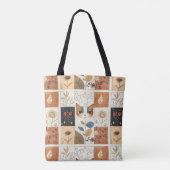 Niedliches Cat-Muster im Jugendstil Tasche (Rückseite)