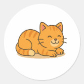 Niedliches Cat Nickerchen T - Shirt Kinderbekleidu Runder Aufkleber (Vorderseite)