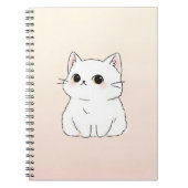 Niedliches Cat-Notebook - Minimalistische Pastell- Notizblock (Vorderseite)