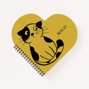 Niedliches Cat-Notebook mit Individuelle Name-Desi Notizblock