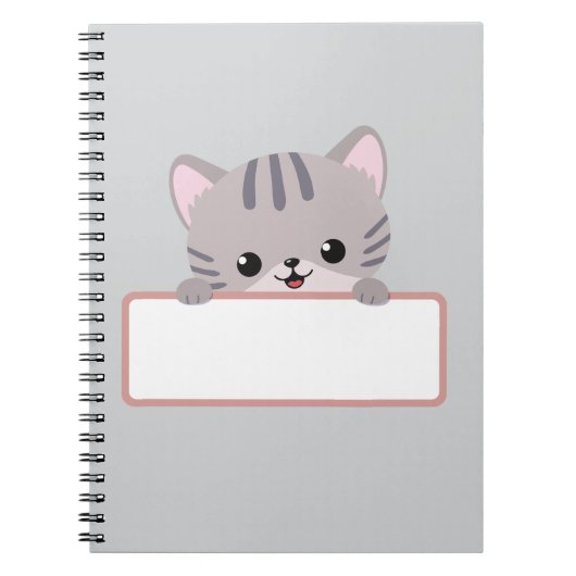 Niedliches Cat-Notebook - Personalisiertes Spiralj Notizblock (Vorderseite)