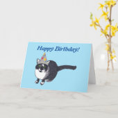 Niedliches Cat Party Happy Birthday Cards Karte (Gelbe Blume)