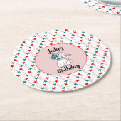 Niedliches Cat Patriotic Birthday Sprinkles Party Runder Pappuntersetzer (Angewinkelt)