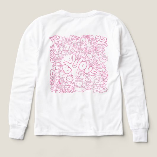 Niedliches Cat Patten mit ASL ILY-Zeichen - ASL De (Design Rückseite)