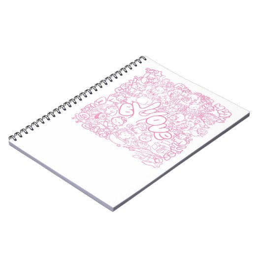 Niedliches Cat Patten mit ASL ILY-Zeichen - ASL De Notizblock (Linke Seite)