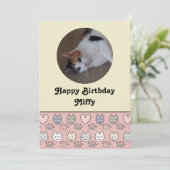 Niedliches Cat Pattern Geburtstagskarte (Stehend Vorderseite)