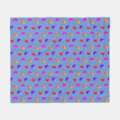NIEDLICHES Cat Pattern Neon Rainbow Fleecedecke (Vorderseite (Horizontal))