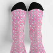 Niedliches Cat Pattern Pink Novelty Socken (Oben)