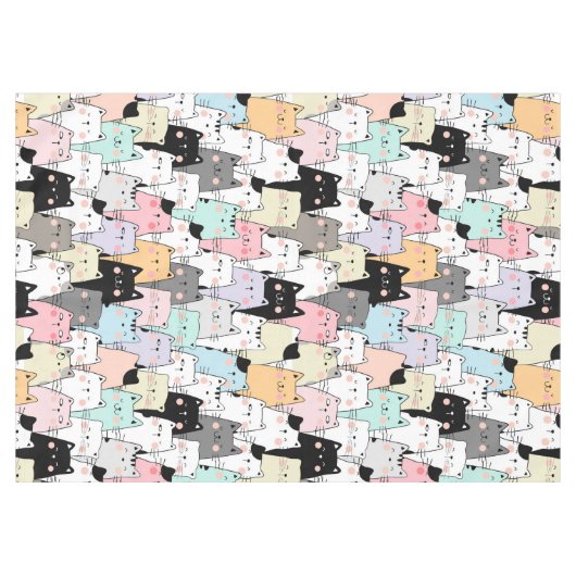 Niedliches Cat Pattern Tableclout Tischdecke (Vorderseite (Horizontal))