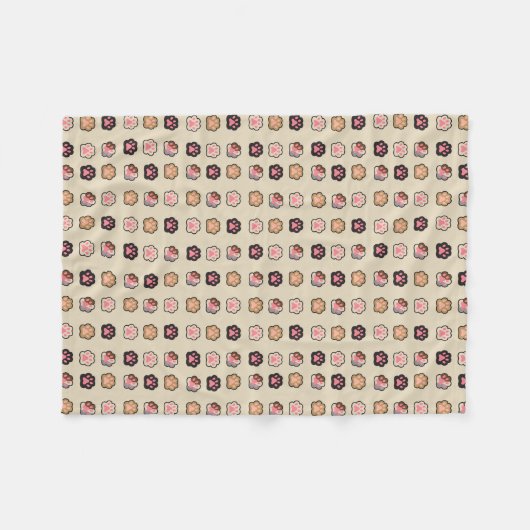 Niedliches Cat Paws-Muster Fleecedecke (Vorderseite (Horizontal))