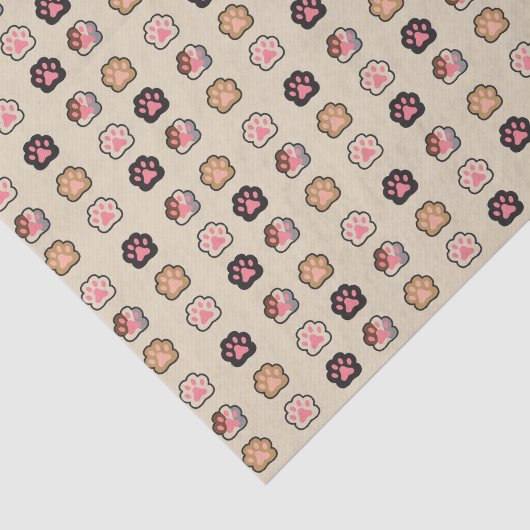 Niedliches Cat Paws-Muster Seidenpapier (Ausschnitt)