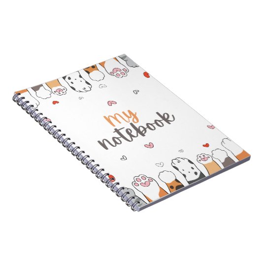 Niedliches Cat Paws-Notebook Notizblock (Rechte Seite)