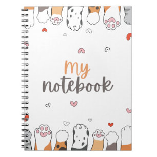 Niedliches Cat Paws-Notebook Notizblock
