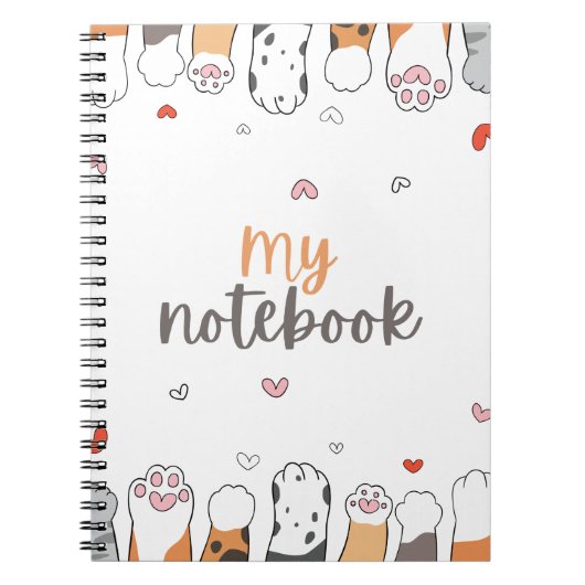 Niedliches Cat Paws-Notebook Notizblock (Vorderseite)