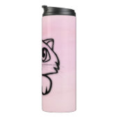 Niedliches Cat Peeking Pink Thermosbecher (Nach rechts gedreht)